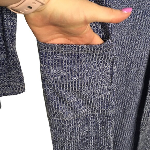 Olivia Rae Cardigan Women Medium Open Front Long Sleeve Pockets Duster Blue - Picture 4 of 5